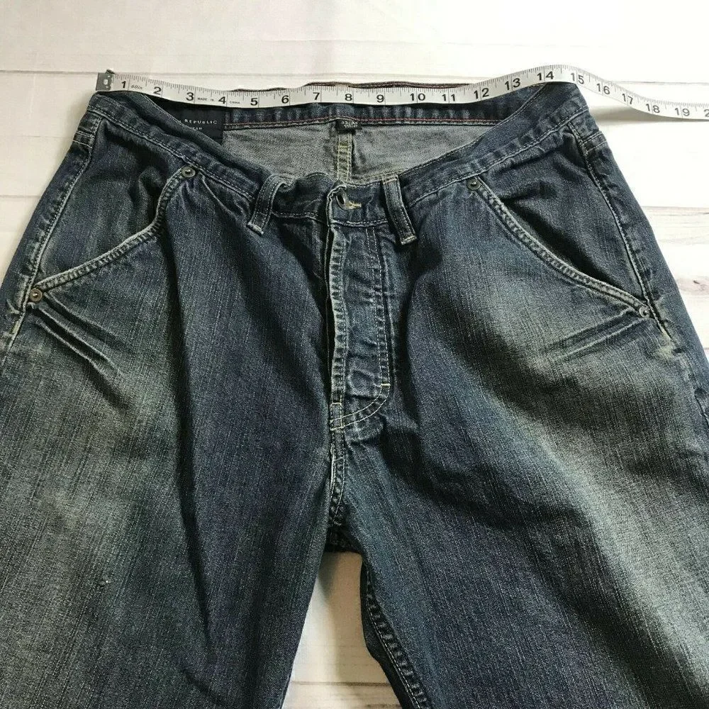 Banana Republic Mens Blue Straight Leg Jeans Sz 34